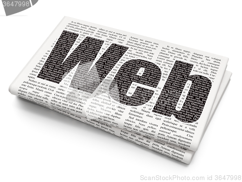 Image of Web development concept: Web on Newspaper background