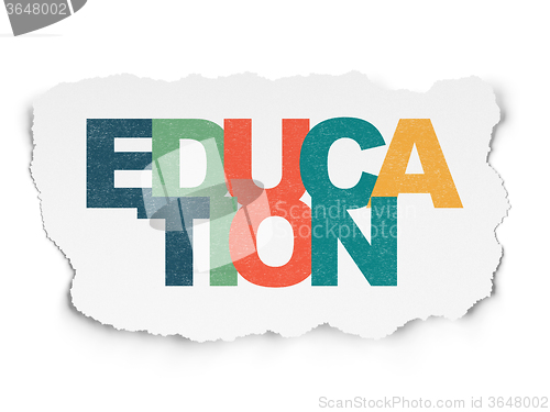 Image of Learning concept: Education on Torn Paper background