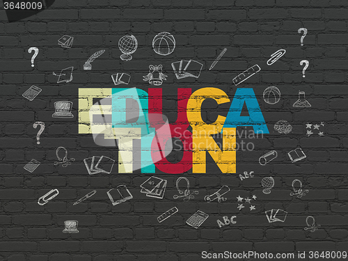 Image of Education concept: Education on wall background