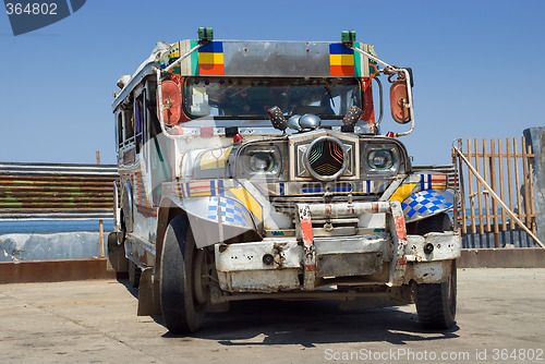 Image of Battered Filipino jeepney (bus).