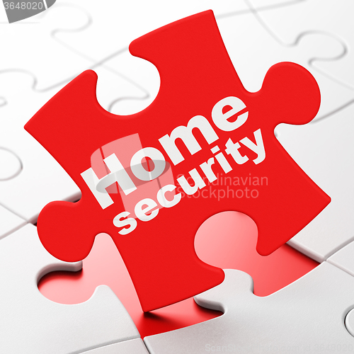 Image of Privacy concept: Home Security on puzzle background