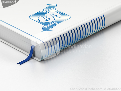 Image of Finance concept: closed book, Finance on white background
