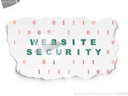 Image of Web development concept: Website Security on Torn Paper background