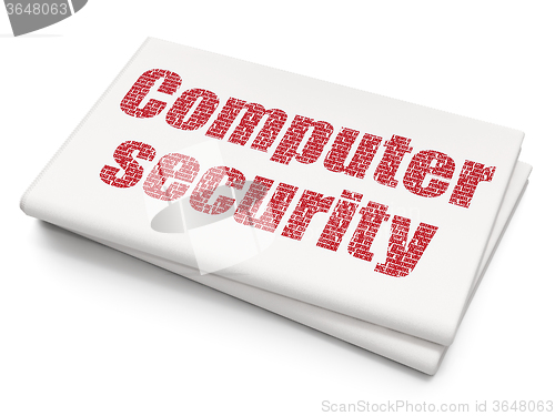 Image of Privacy concept: Computer Security on Blank Newspaper background
