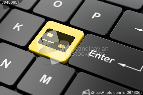 Image of Money concept: Credit Card on computer keyboard background