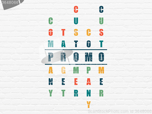 Image of Advertising concept: Promo in Crossword Puzzle