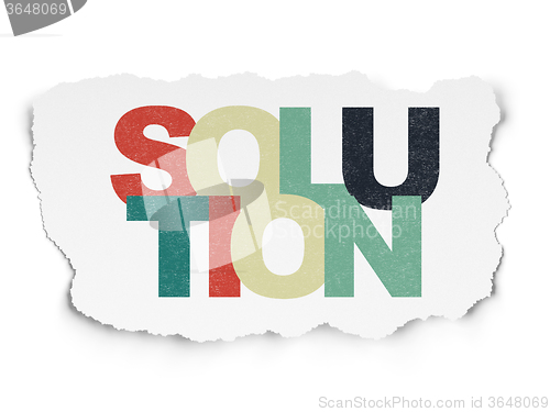 Image of Finance concept: Solution on Torn Paper background