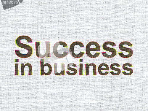 Image of Finance concept: Success In business on fabric texture background