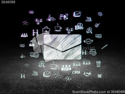 Image of Finance concept: Email in grunge dark room