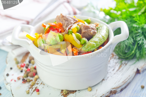 Image of baked vegetables with meat