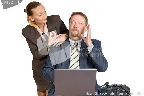 Image of Brainstorming business couple