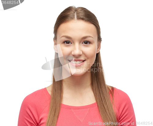 Image of smiling young woman or teenage girl in pullover