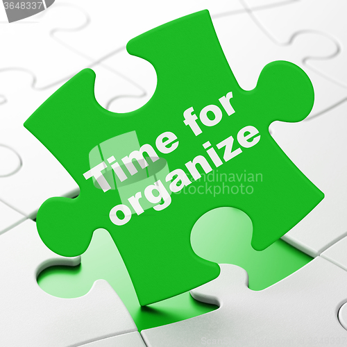 Image of Timeline concept: Time For Organize on puzzle background