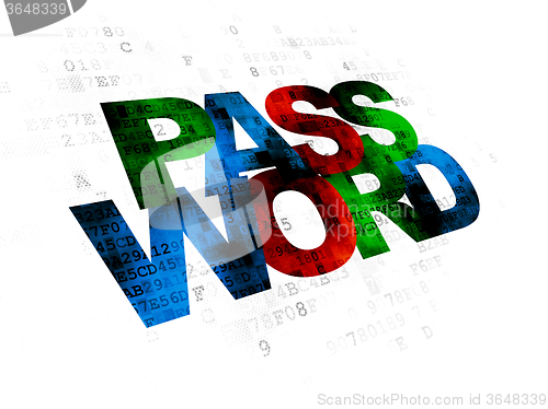 Image of Safety concept: Password on Digital background