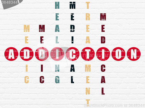 Image of Medicine concept: Addiction in Crossword Puzzle