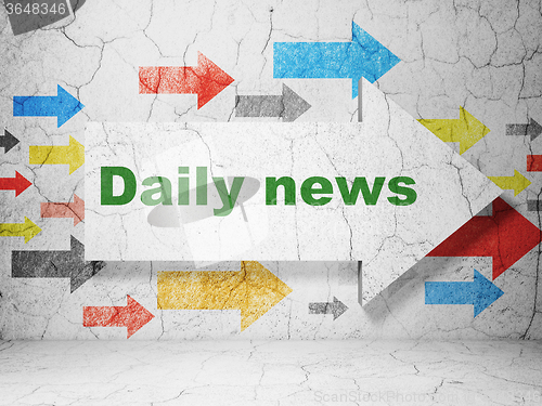 Image of News concept: arrow with Daily News on grunge wall background