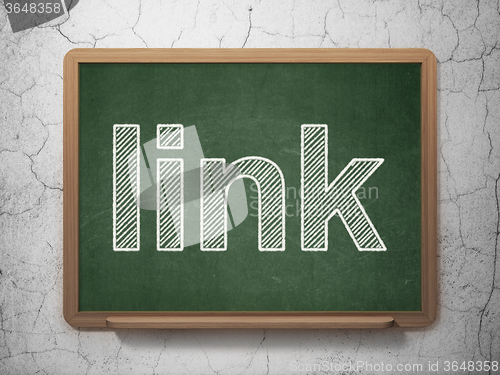 Image of Web design concept: Link on chalkboard background