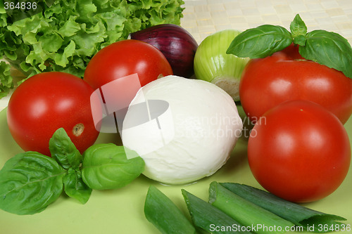 Image of Tomatos, lettuce, onions