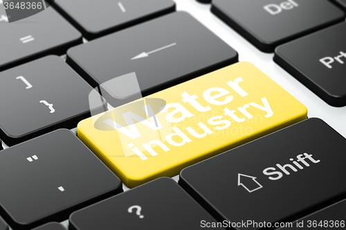 Image of Manufacuring concept: Water Industry on computer keyboard background