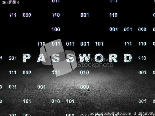 Image of Safety concept: Password in grunge dark room