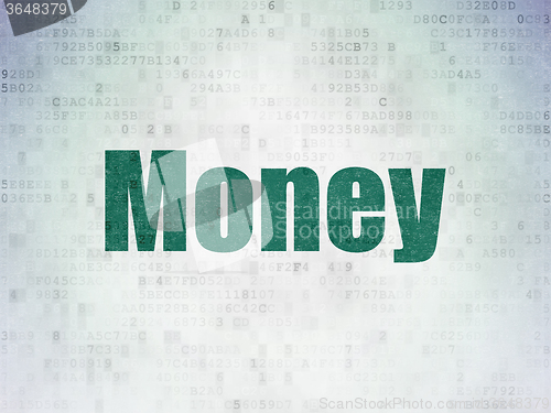 Image of Banking concept: Money on Digital Paper background
