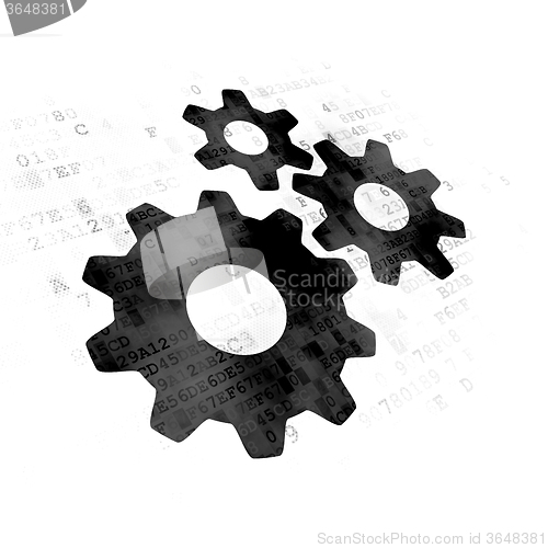 Image of Business concept: Gears on Digital background