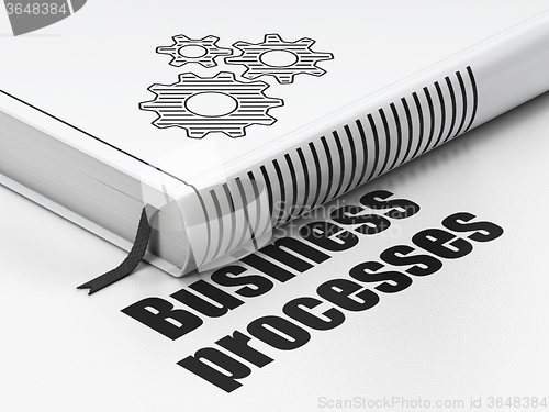 Image of Business concept: book Gears, Business Processes on white background