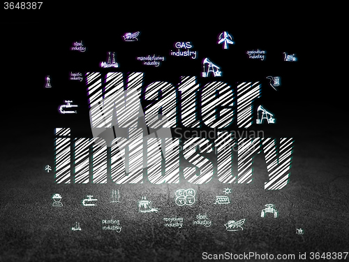 Image of Industry concept: Water Industry in grunge dark room