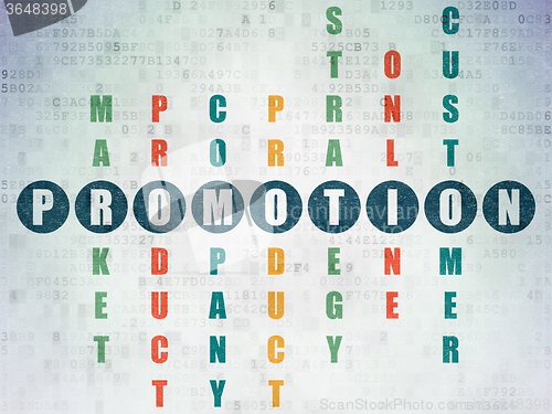 Image of Advertising concept: Promotion in Crossword Puzzle