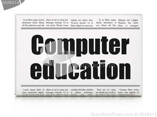 Image of Education concept: newspaper headline Computer Education
