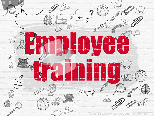 Image of Studying concept: Employee Training on wall background