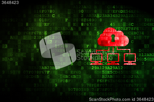 Image of Cloud technology concept: Cloud Network on digital background