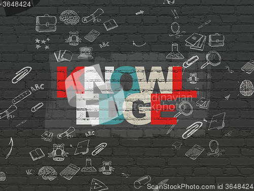 Image of Learning concept: Knowledge on wall background