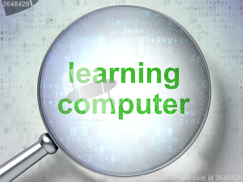 Image of Education concept: Learning Computer with optical glass
