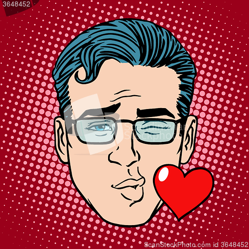 Image of Retro Emoji kiss face man