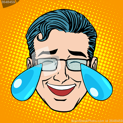 Image of Retro Emoji tears joy man face