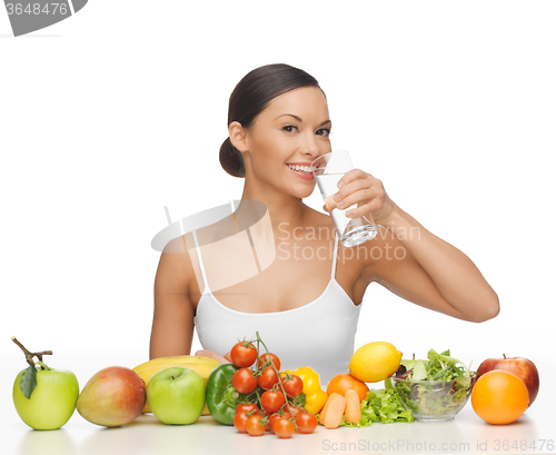 Image of woman with healthy food