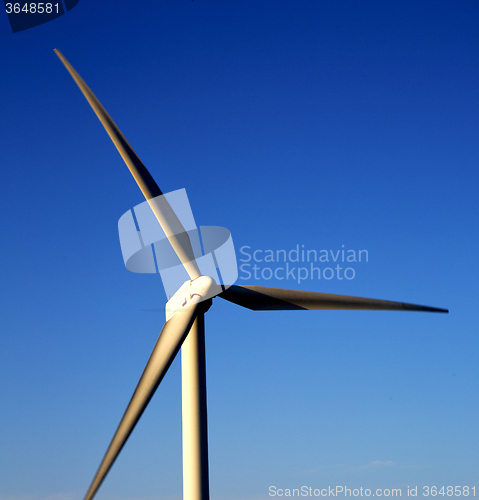 Image of  wind turbines anhe sky in  isle of lanzarote spain 