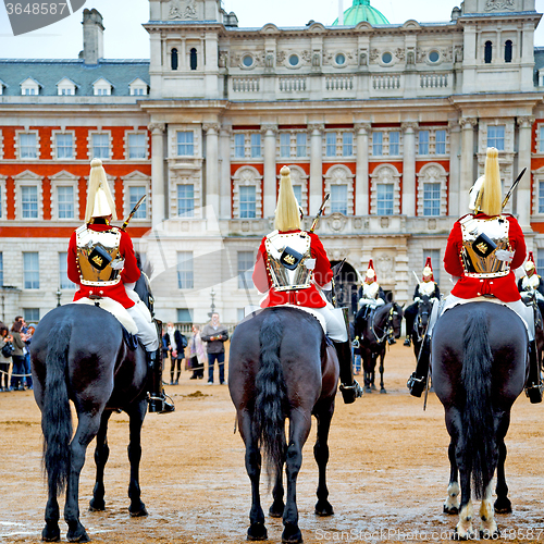 Image of in london england horse and cavalry for    the queen