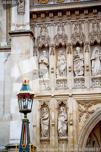 Image of historic   marble and statue in old city of london england