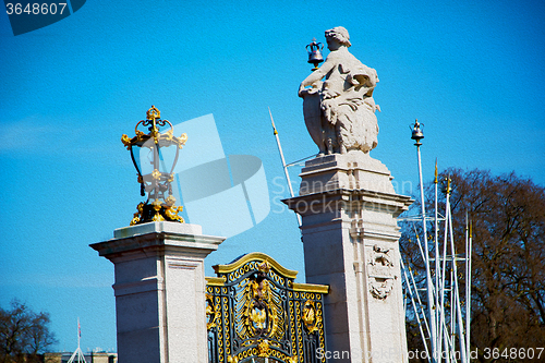 Image of england  historic   marble and statue in old city of london 