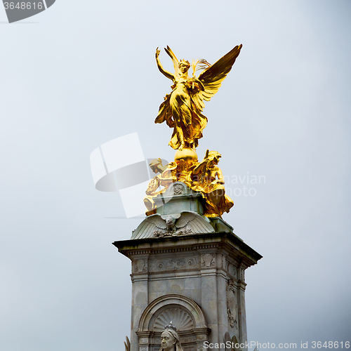 Image of england  historic   marble and statue in old city of london 