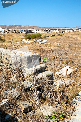 Image of archeology  in delos  the   and old ruin site