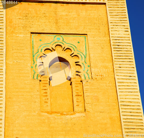 Image of history in maroc africa  minaret religion and the blue     sky