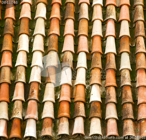 Image of old moroccan  tile roof in the old city 