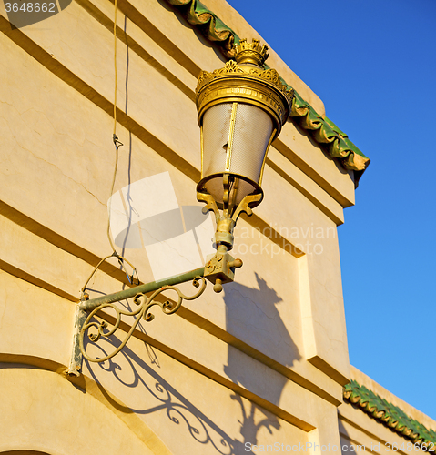 Image of  street lamp in morocco africa old lantern   the outdoors and de