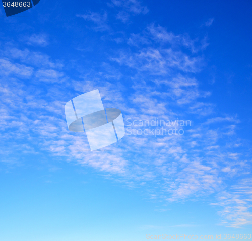 Image of in the blue sky white soft clouds and abstract background