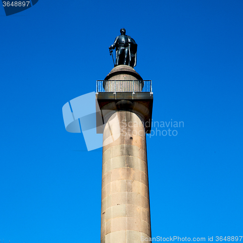 Image of historic   marble and statue in old city of london england