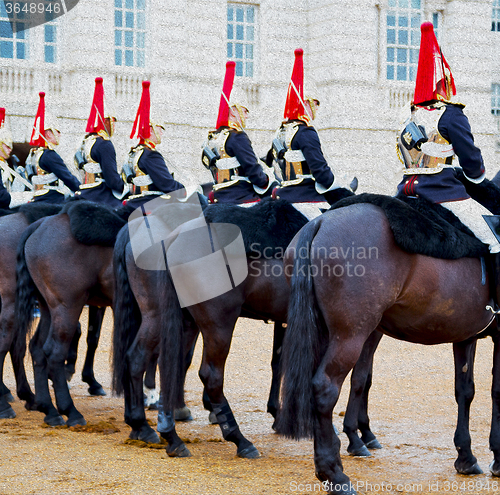 Image of for    the queen in london england horse and cavalry 