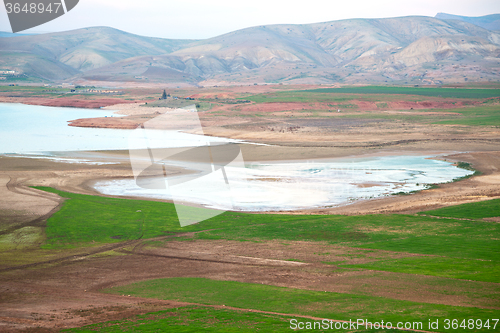 Image of pond and lake in the mountain morocco 